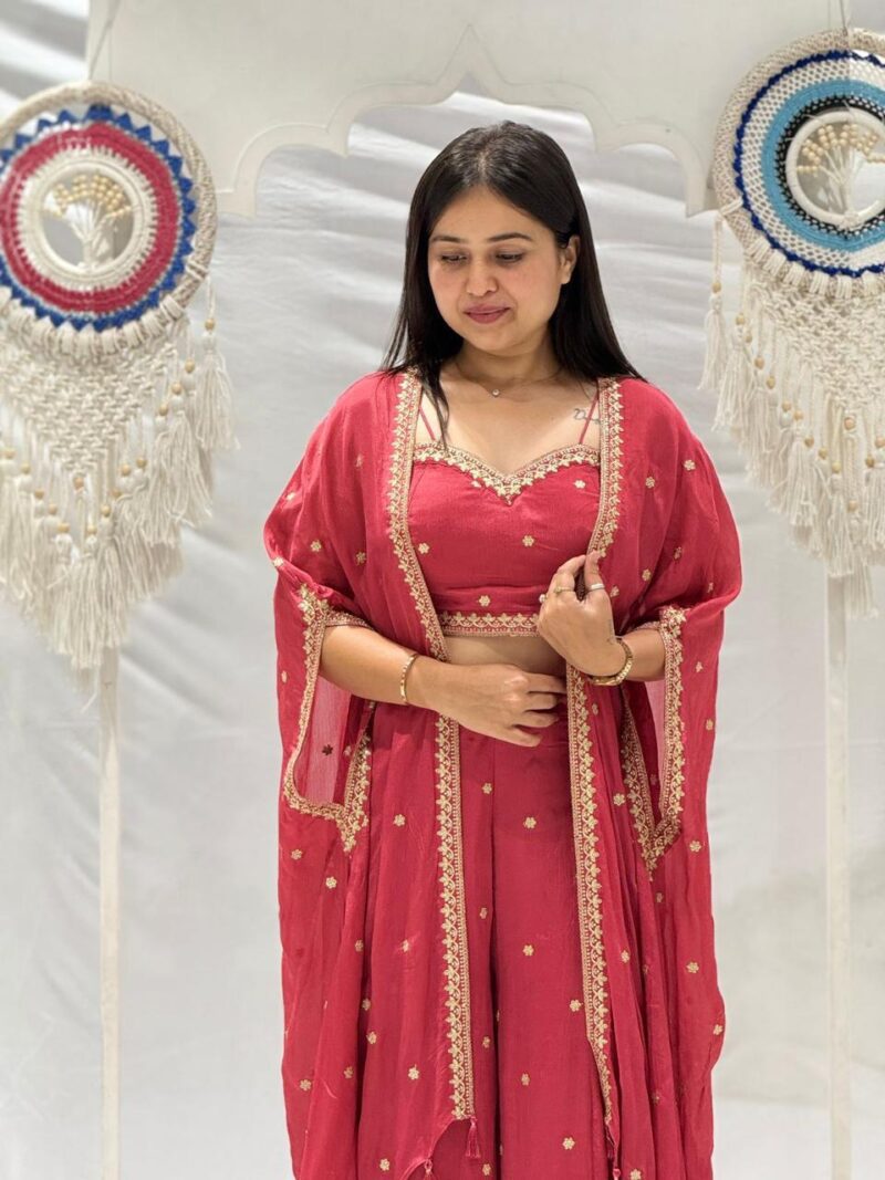 Crimson Flow ETHNIC – Festive Indo-Western Wear | Jharokha Gujarat - Image 3
